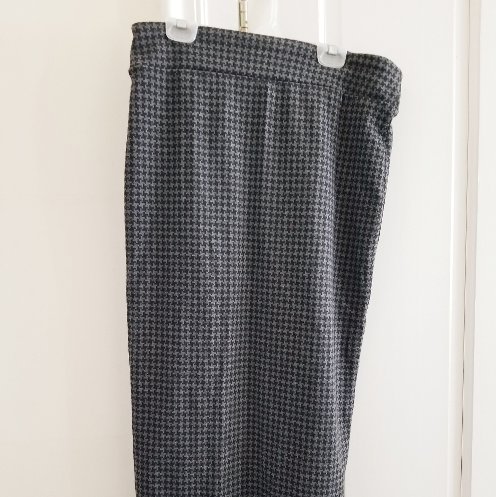 Women's Houndstooth Pencil Skirt, Black/Gray, Sz M by 14th&Union